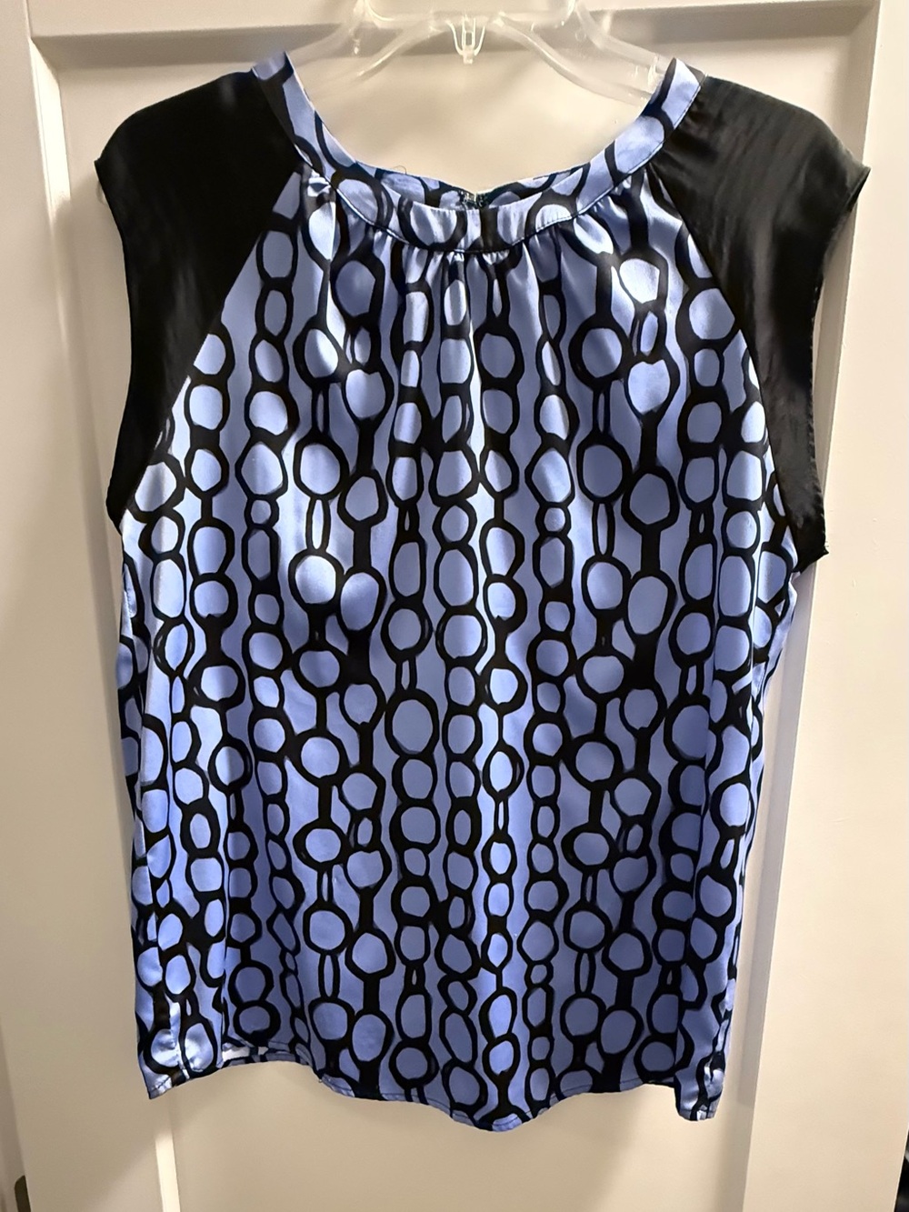 The Limited Women’s Blue Printed Cap-Sleeve Blouse